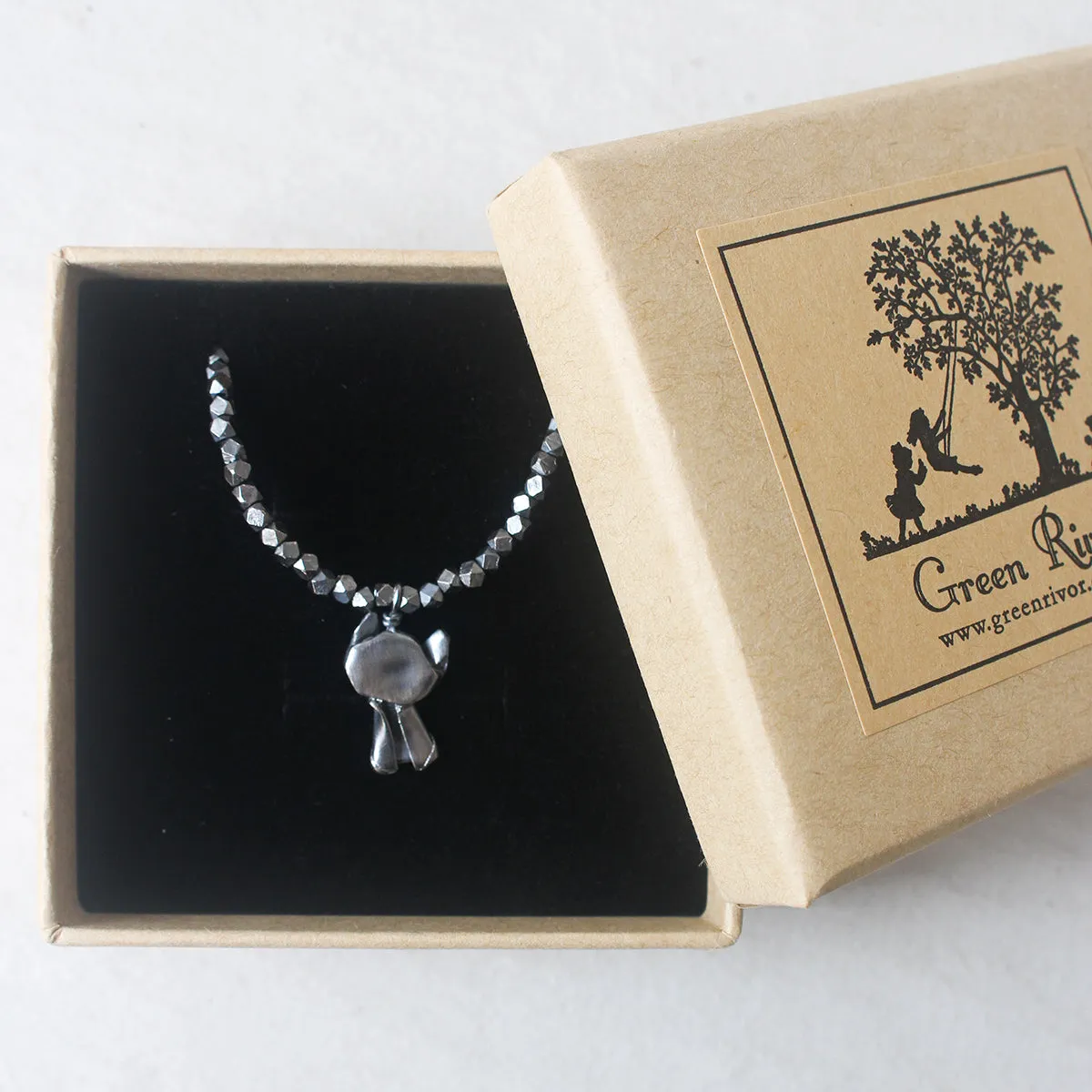 925 Black Silver Origami Cat Bracelet | Cat Jewelry | Engrave Jewelry