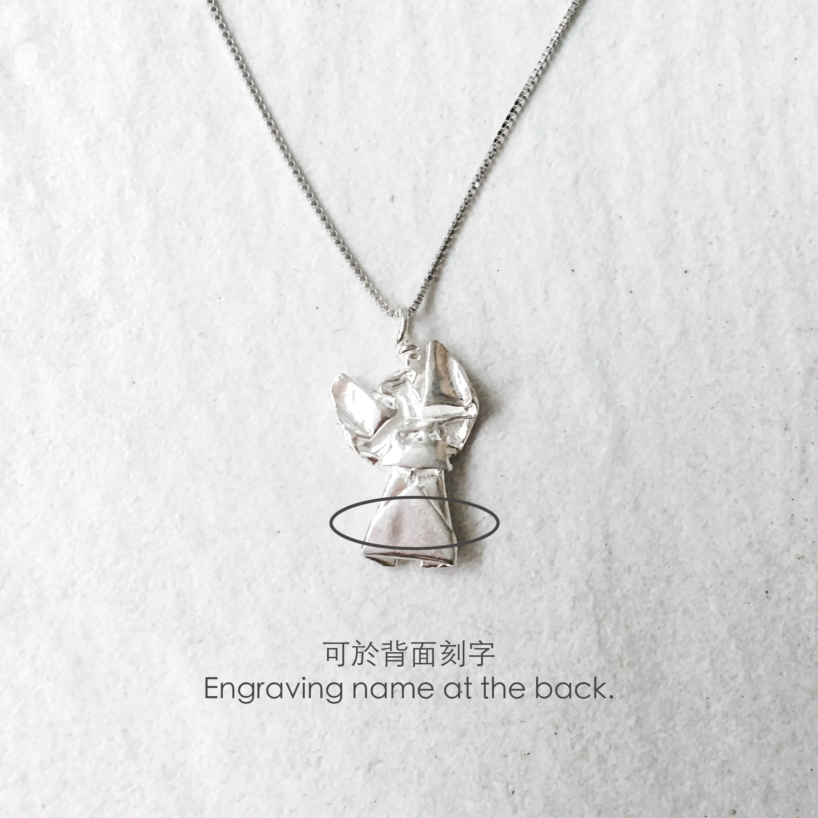 925 Silver Origami Cat (Small Size) Necklace