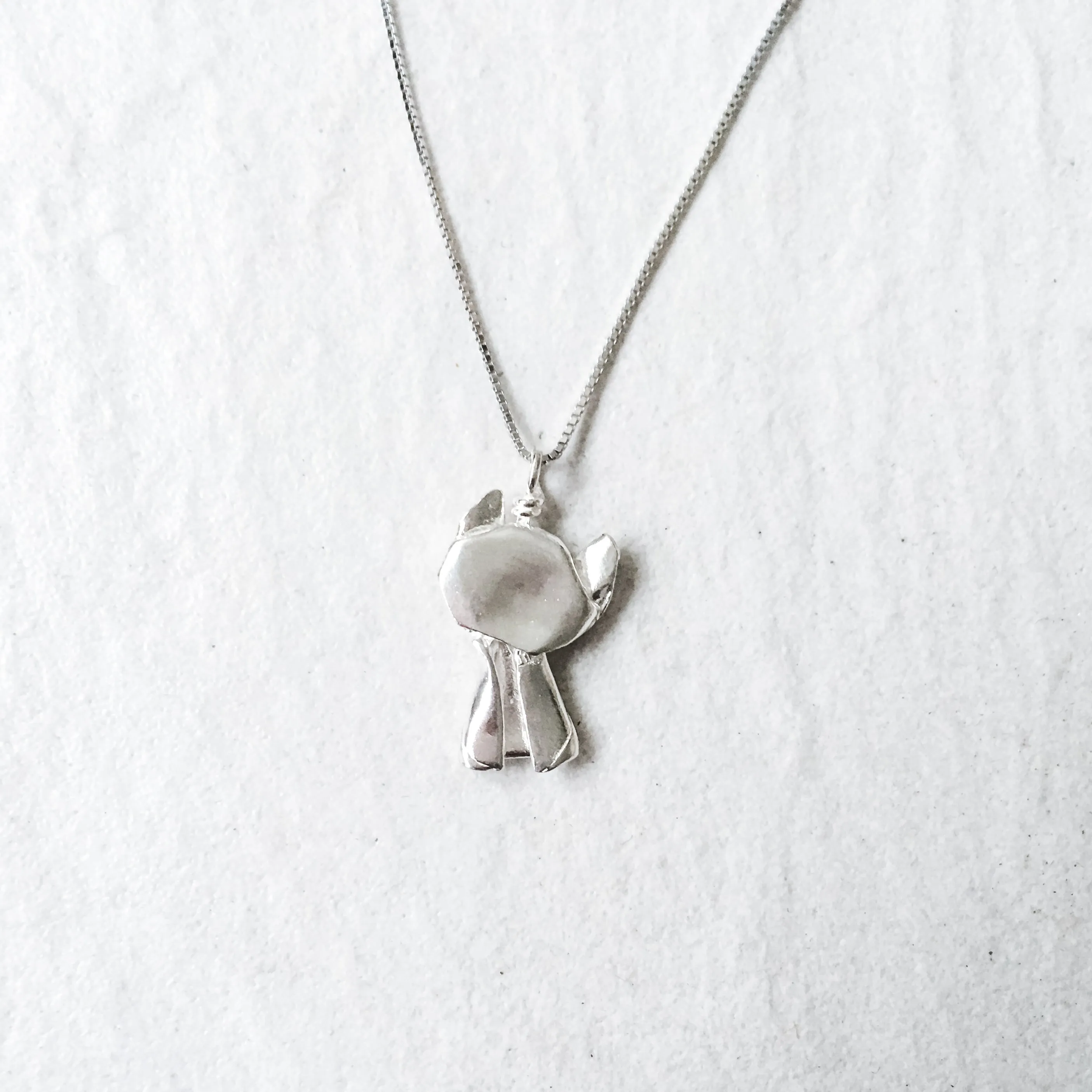 925 Silver Origami Cat (Small Size) Necklace