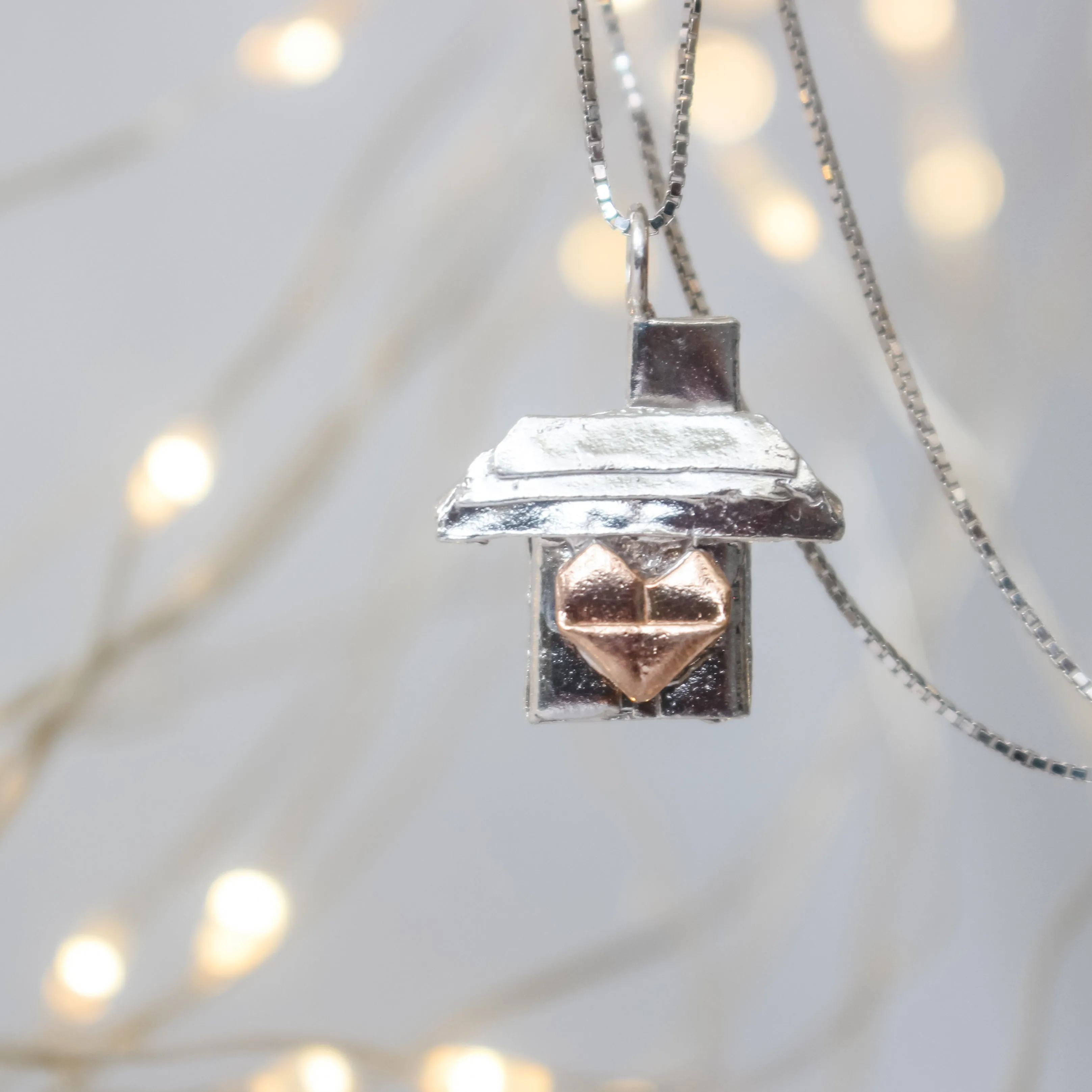 925 Silver Origami Home Sweet Home
