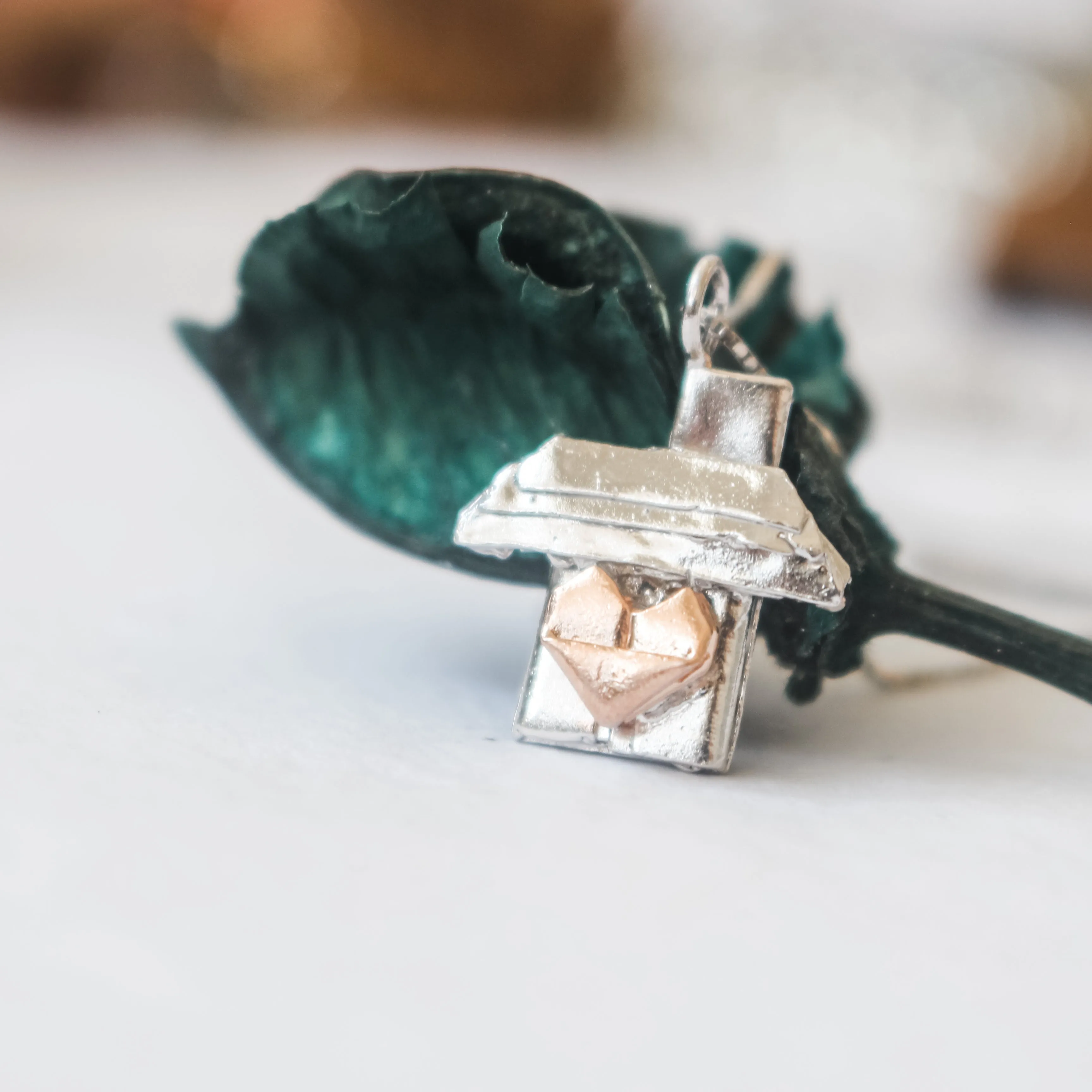 925 Silver Origami Home Sweet Home