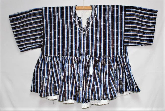 African Batakari / Fugu - Blue, Black & White