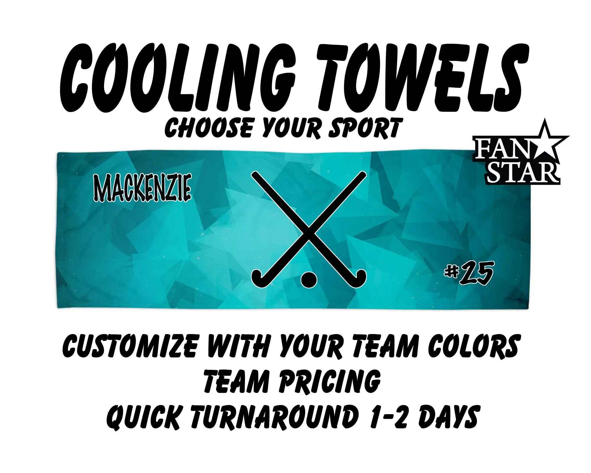 Field Hockey Cooling Towel with Prism Background