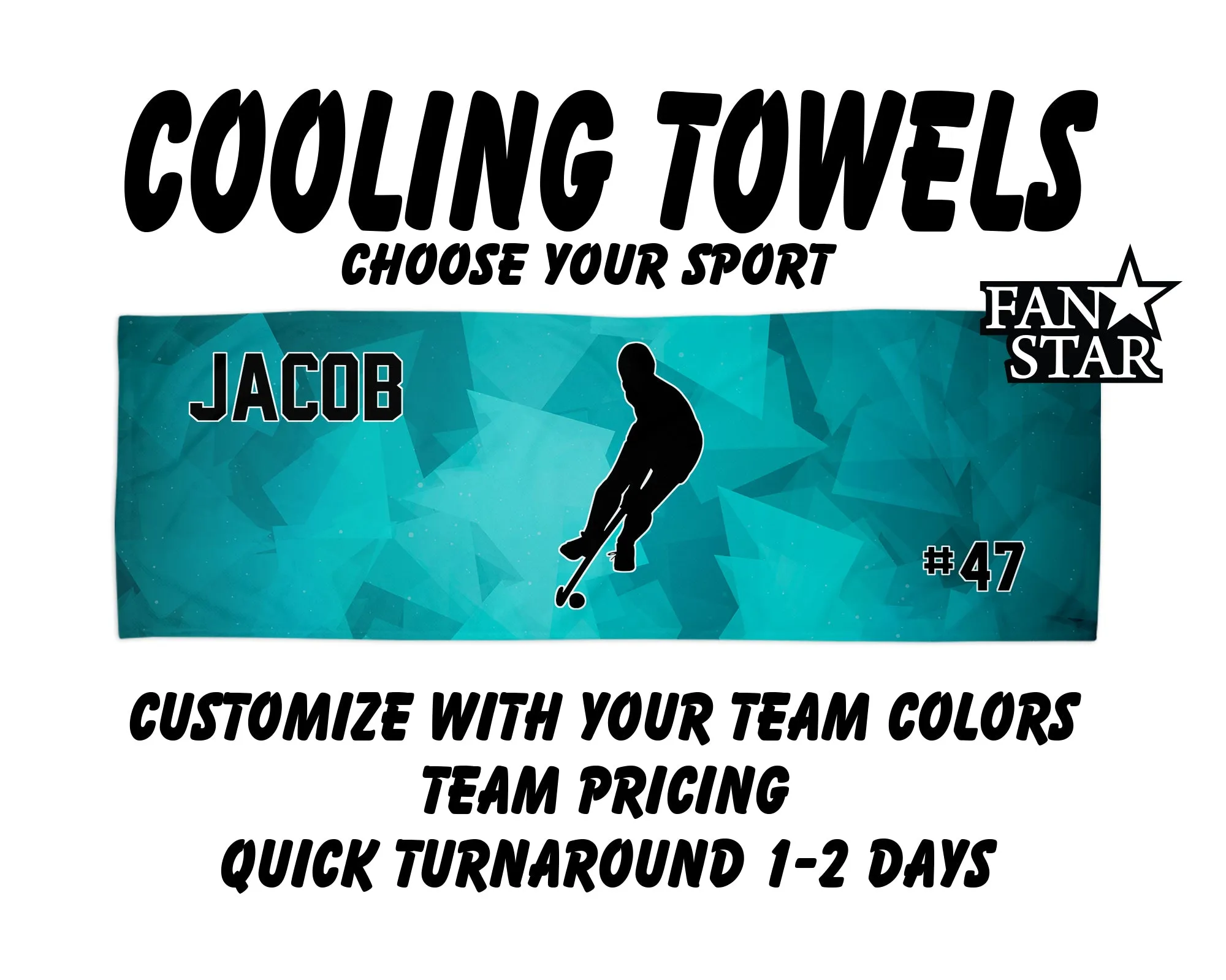 Field Hockey Cooling Towel with Prism Background