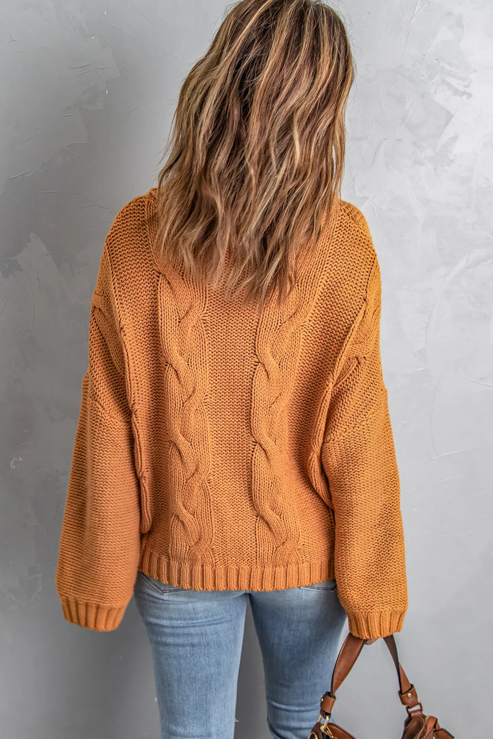 Handmade Cable Knit Turtleneck Sweater