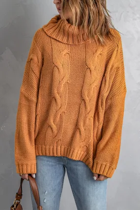 Handmade Cable Knit Turtleneck Sweater