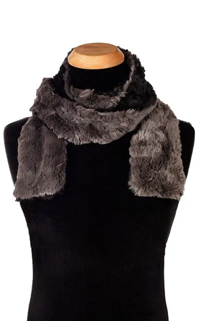 Men's Classic Scarf - Two-Tone, Cuddly Faux Fur in Black Combinations