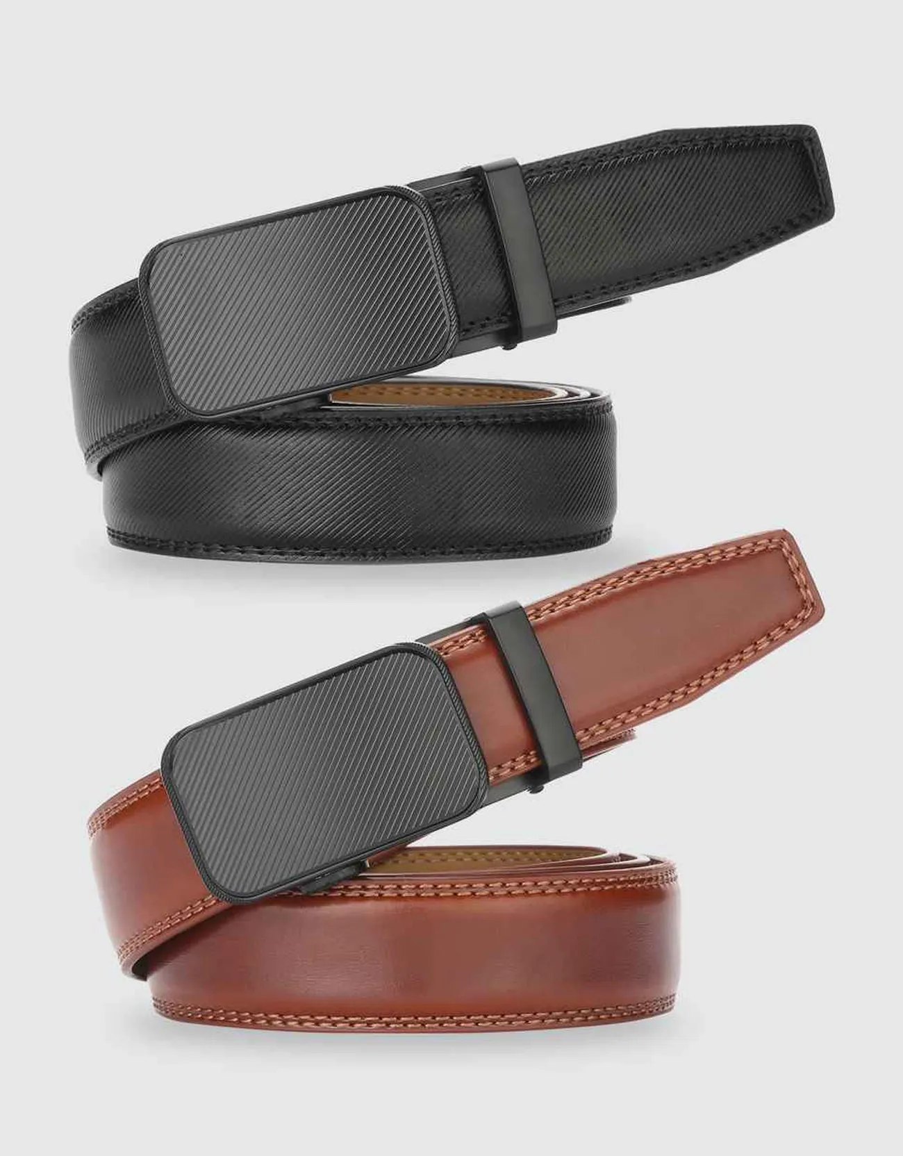 Men's Indented Designer 2 Pack Ratchet Belt