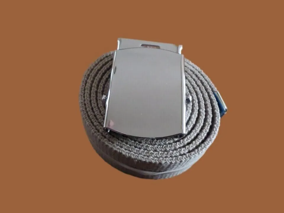 MILITARY GRADE HEAVY WEB BELT WITH SILVER NICKLE PLATED BUCKLE 54" U.S.A MADE
