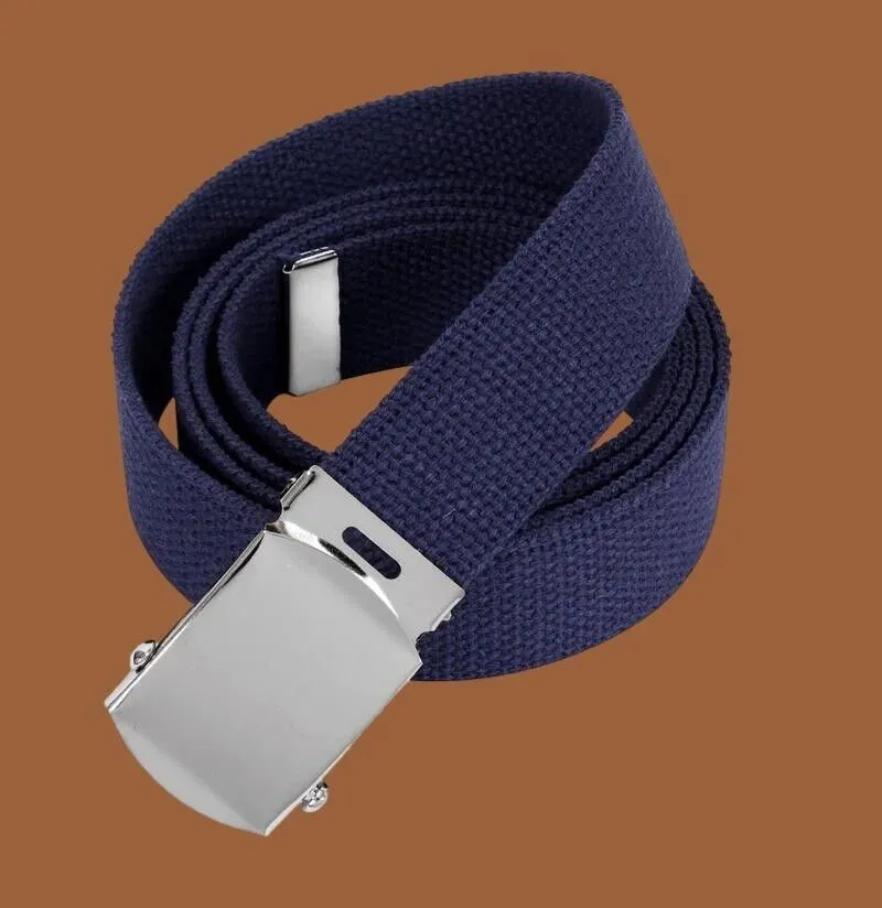 MILITARY GRADE HEAVY WEB BELT WITH SILVER NICKLE PLATED BUCKLE 54" U.S.A MADE