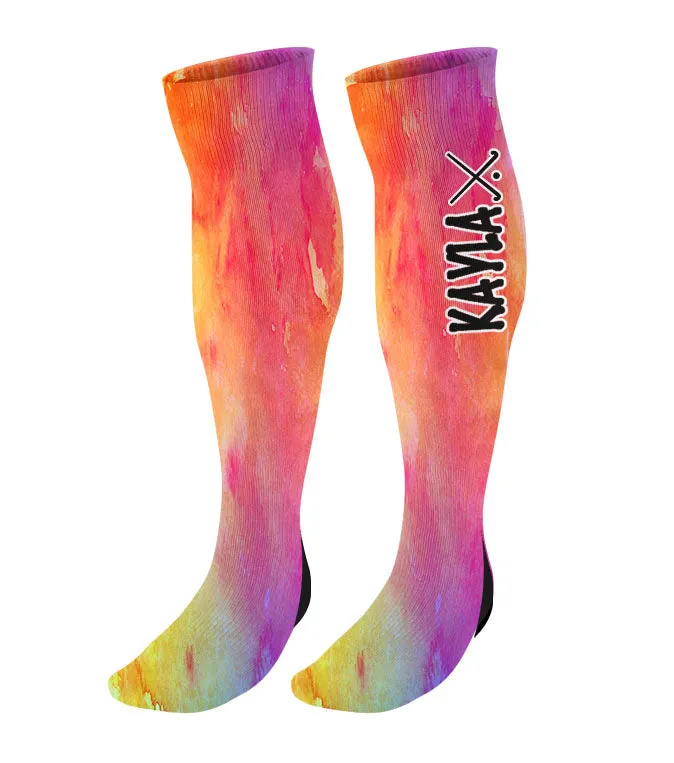 Personalized Field Hockey Knee High Socks - Watercolor Background