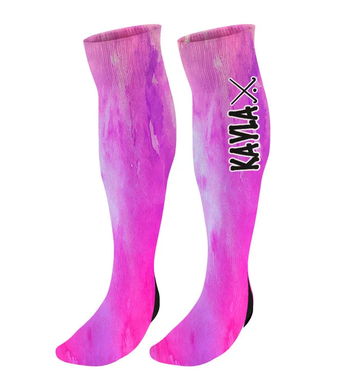 Personalized Field Hockey Knee High Socks - Watercolor Background