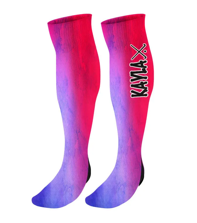 Personalized Field Hockey Knee High Socks - Watercolor Background